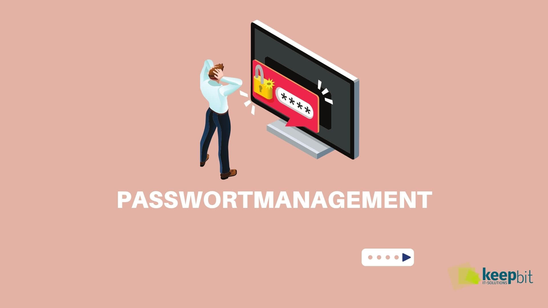 passwortmanagment-bild1 Passwortmanagement, ein Mann steht vor einem Bildschirm und greift sich an den Kopf wegen seiner Passwörter