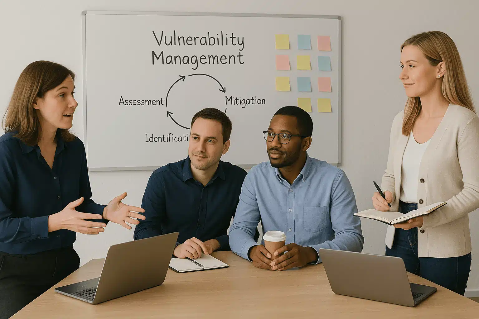 schwachstellenmanagement-definition-team Schwachstellenmanagement Definition - Ein Team sitzt zusammen
